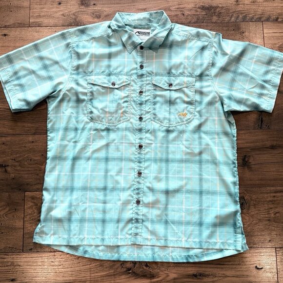 Mountain Khakis Shirt Mens XL Blue Plaid Button‎ Down Lightweight Hiking - Picture 1 of 6